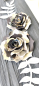 Preview: Komplettes Set mit Kartonblumen und Fischen anthrazit-creme-silber für ca. 8-10 Personen