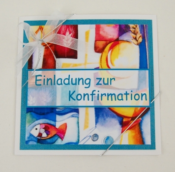 Einladung zur Konfirmation/Kommunion "Modern Art"