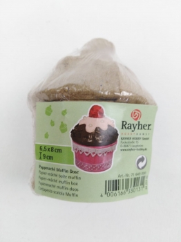 Pappmache`Dose "Cupcake" 6,5 x 8 cm