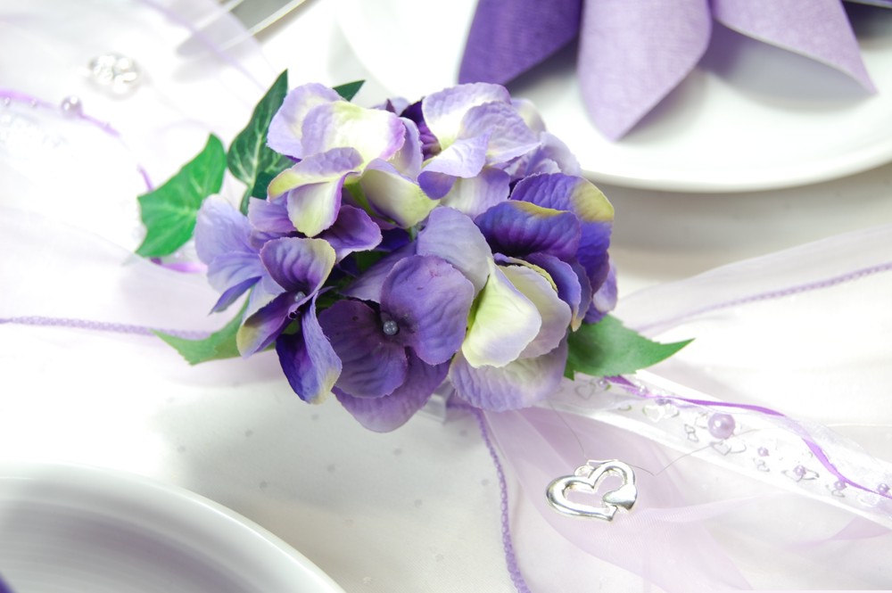 Tischdeko24 Fibula Style Komplettset Hydrangea Lila Flieder Grosse S
