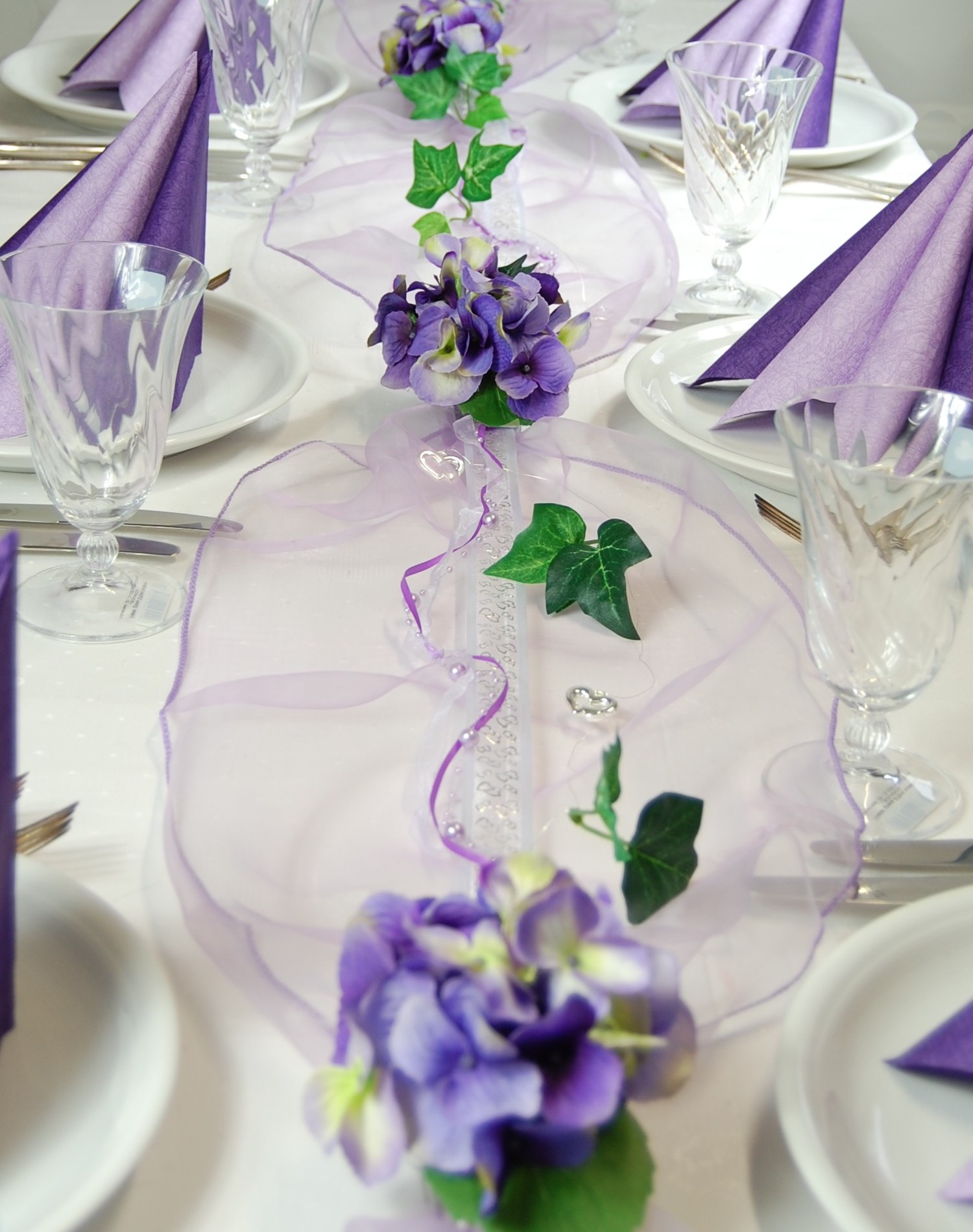Tischdeko24 Fibula Style Komplettset Hydrangea Lila Flieder Grosse S