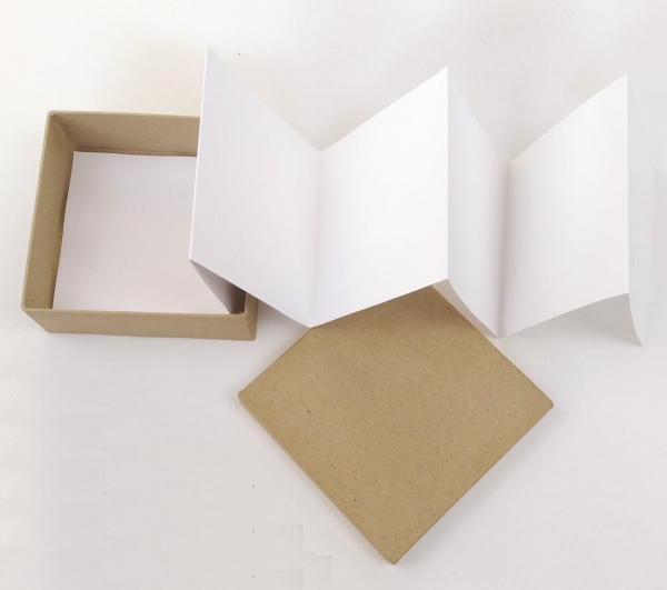 Dose quadratisch "Leporello" 14 x 14 x 5 cm